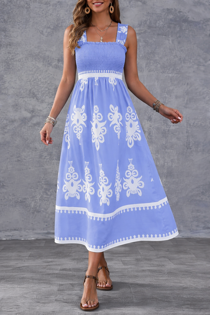 Abito A-Line Floreale con Smock Amelira