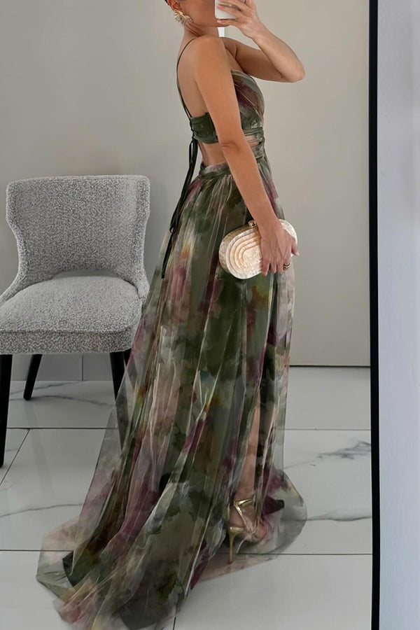 Giselle | Incantevole Maxi Abito con Motivo Floreale
