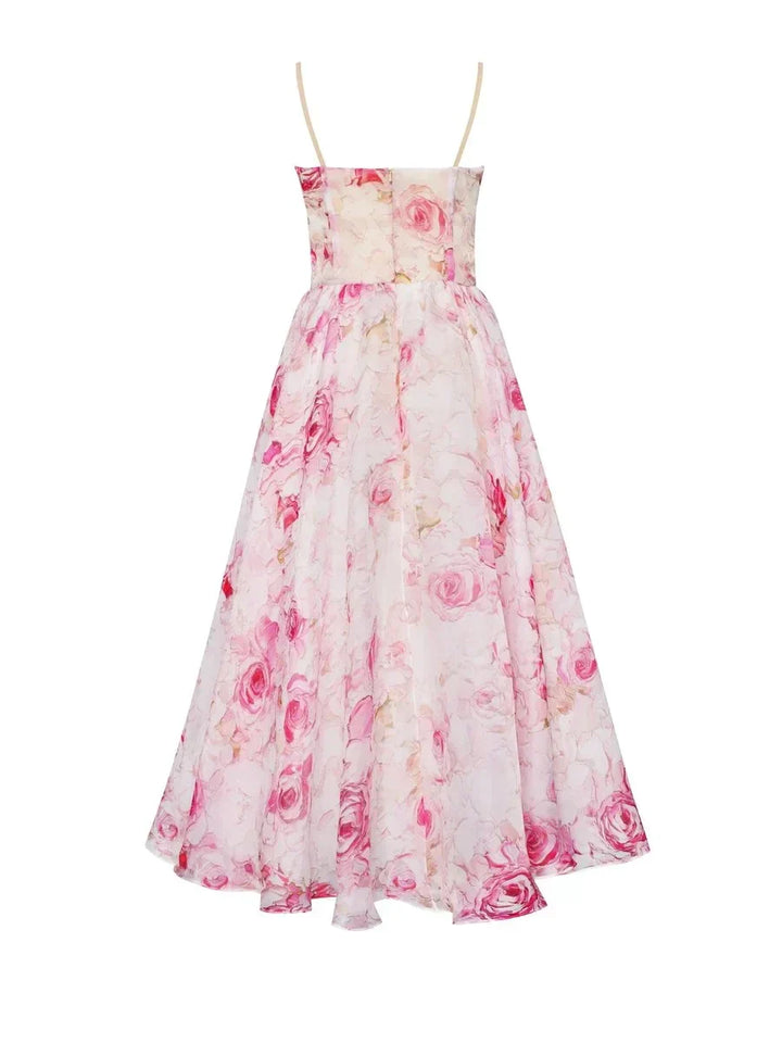 Abito Elegante Stampato Senza Spalline Emilia