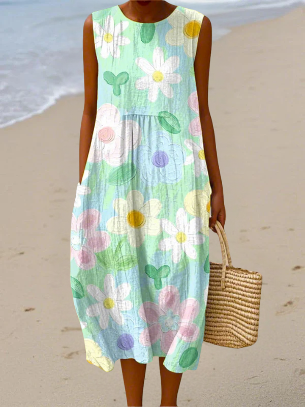 Erin™ Vestito Midi con Stampa Floreale Pastello