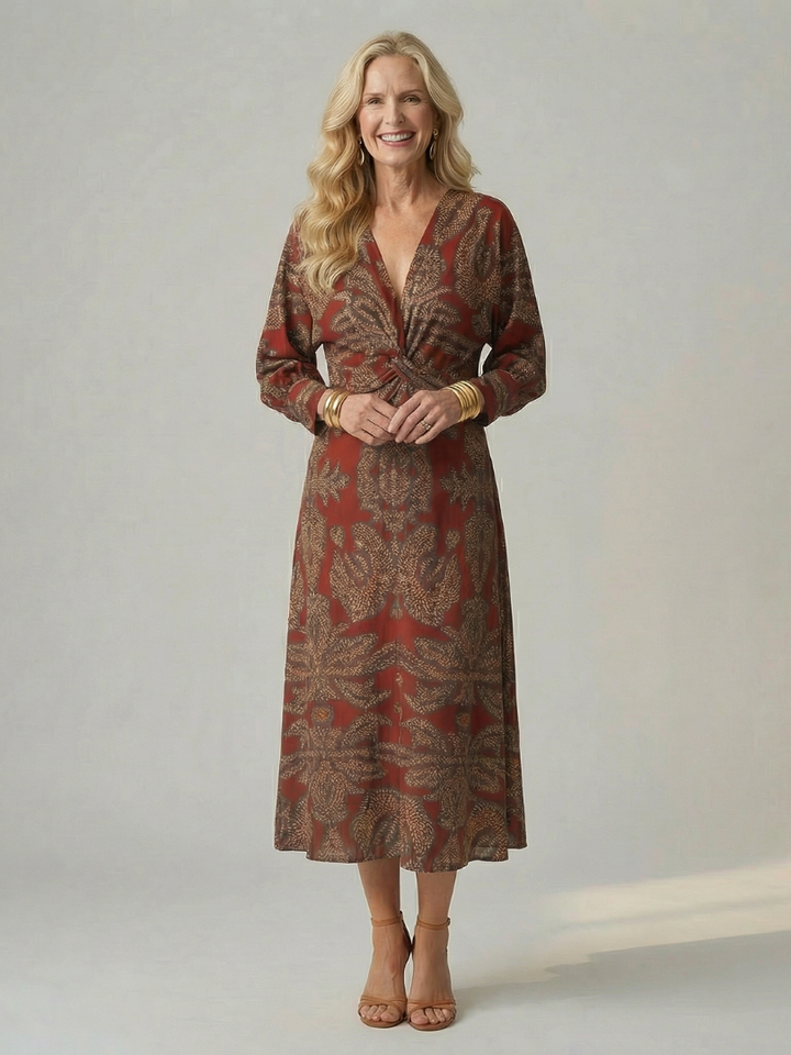 Lune | Vestito Midi Avvolgente Naturale