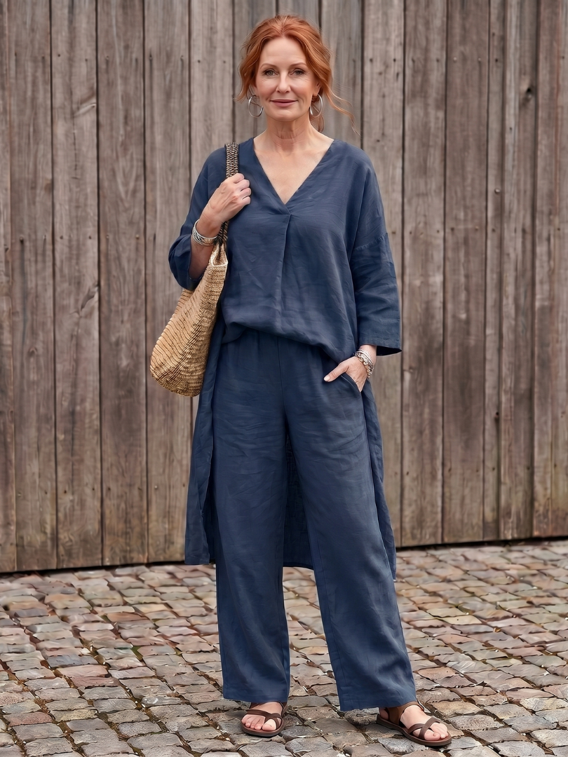 Onyx | Set Top Tunica Larga e Pantaloni a Gamba Larga