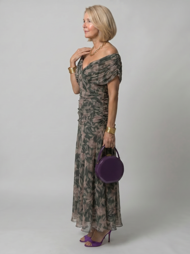 Ellis & Johnson™  | Abito Midi Off Shoulder