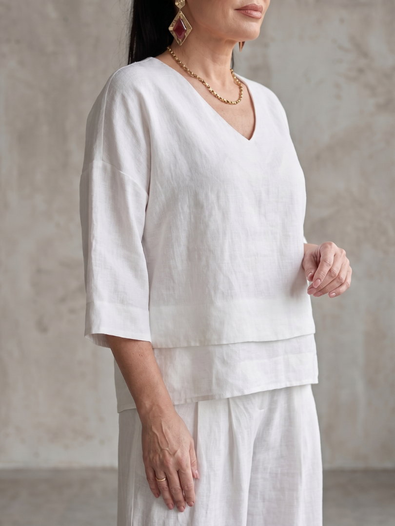 Fiume | Set Top a Strati con Pantaloni Larghi