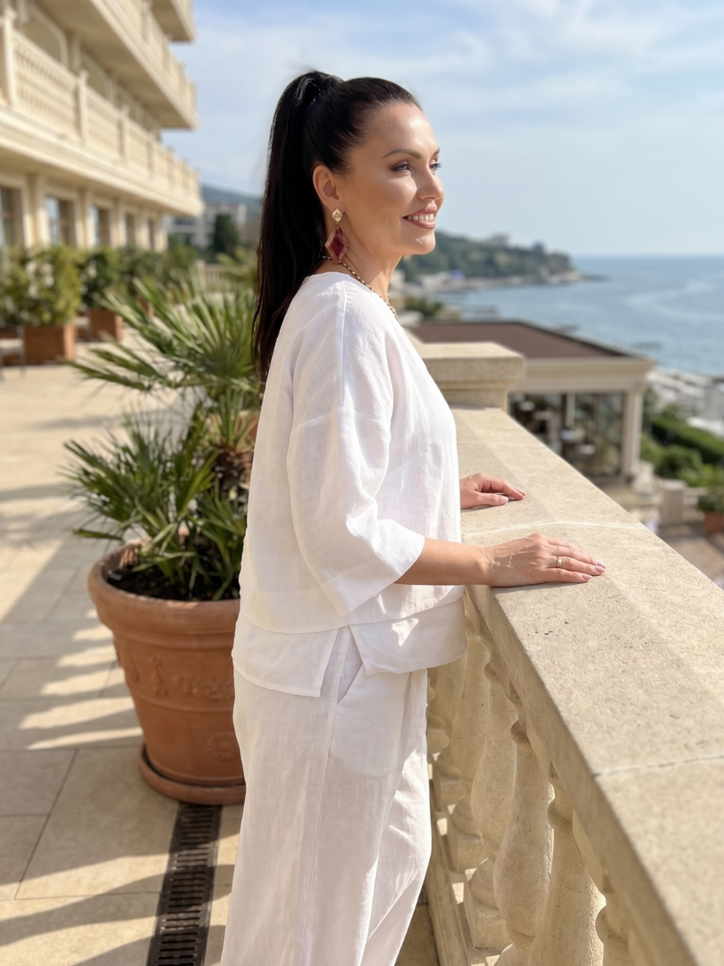 Fiume | Set Top a Strati con Pantaloni Larghi