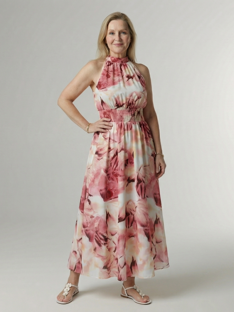 Sylin | Abito Midi con Collo All'Americana