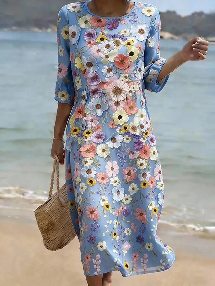 Vestito informale da donna con stampa floreale