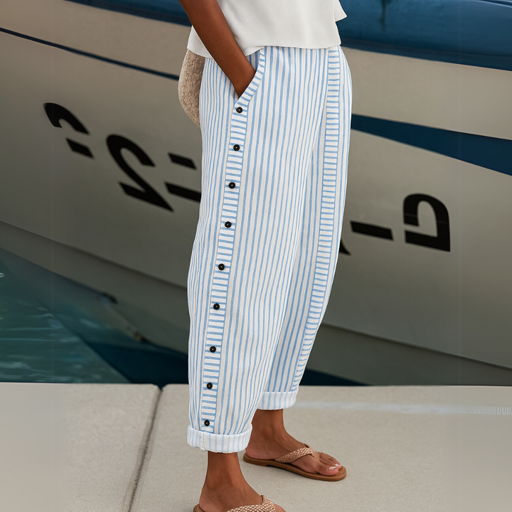 REA | Pantaloni Casual Striati Confortevoli