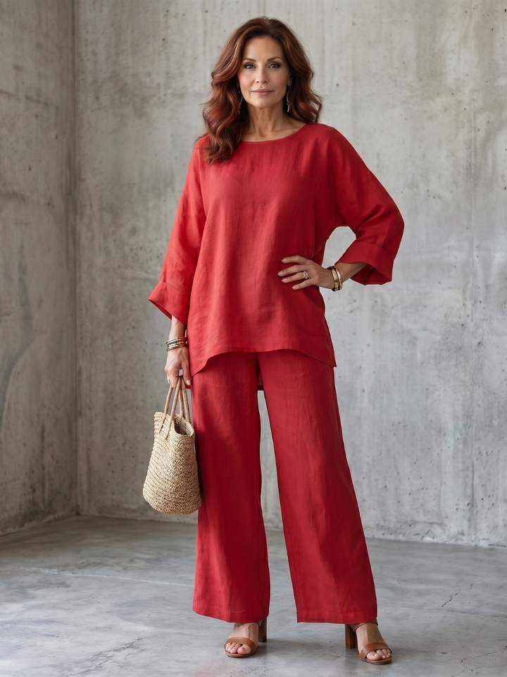 Prue | Set di Tunica Oversized e Pantaloni a Gamba Larga
