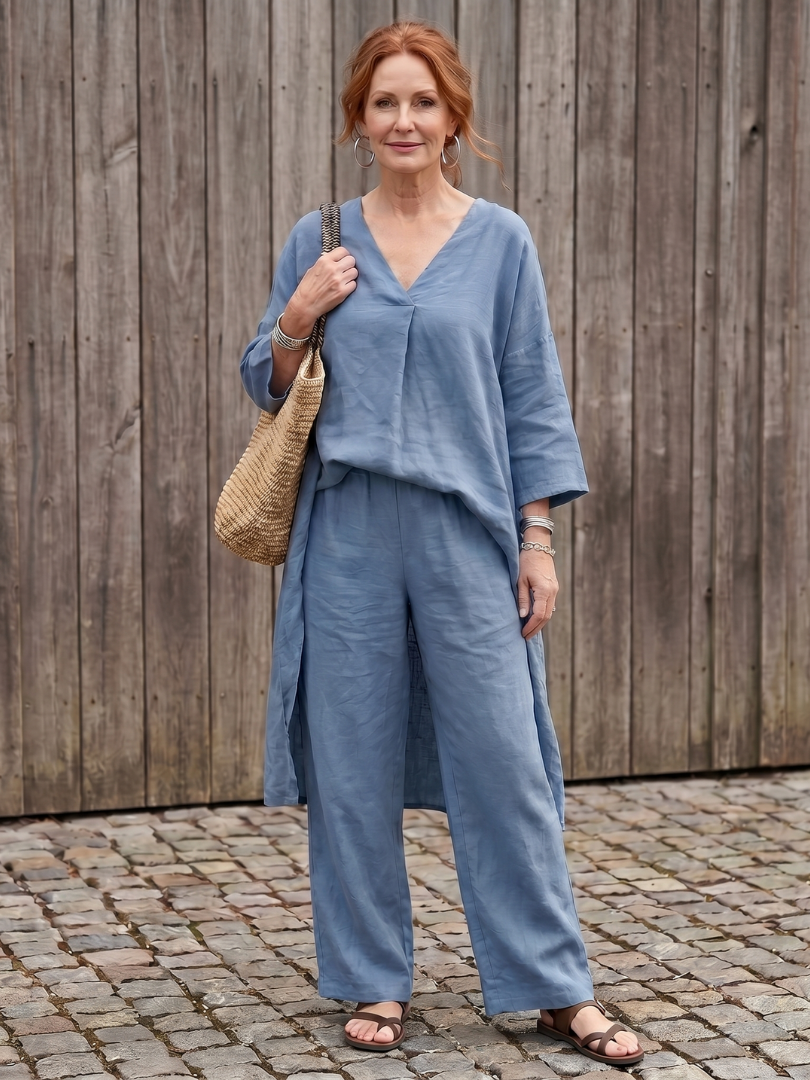 Onyx | Set Top Tunica Larga e Pantaloni a Gamba Larga