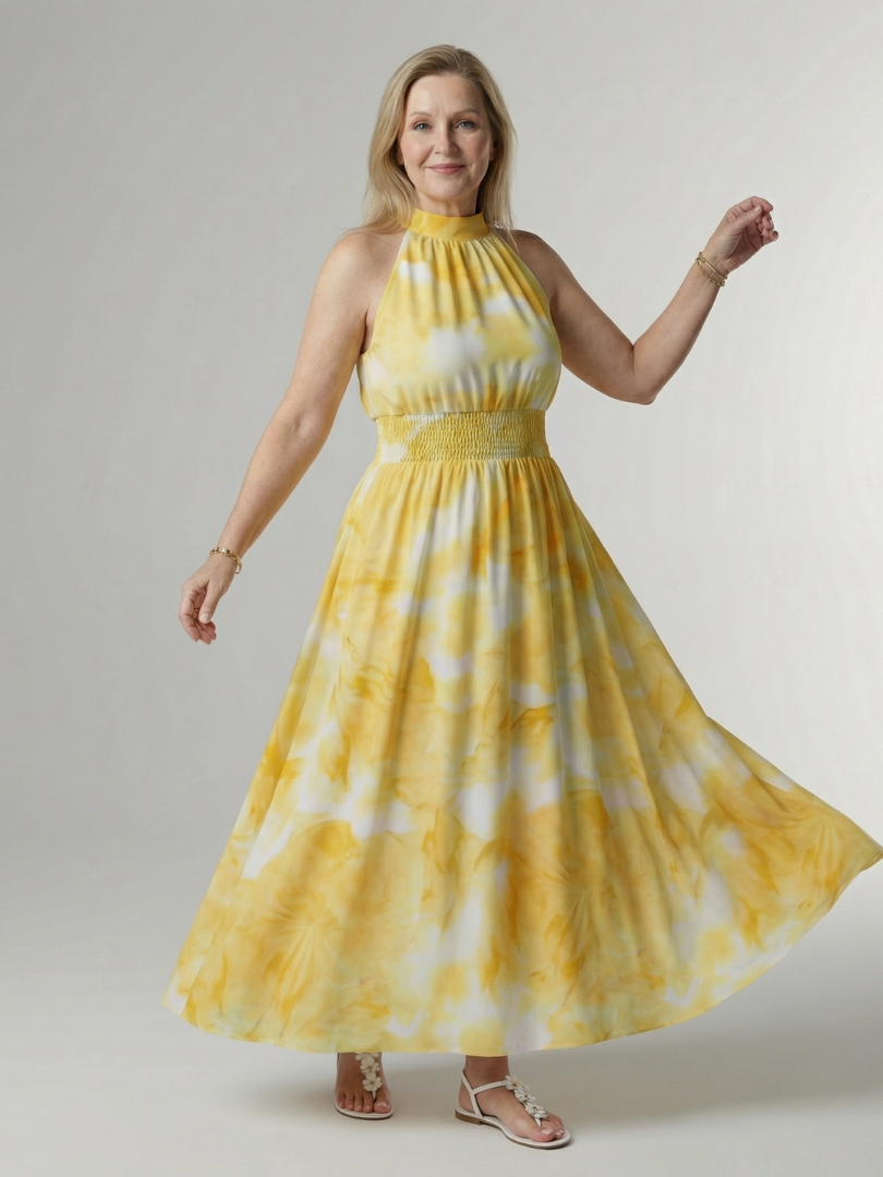 Sylin | Abito Midi con Collo All'Americana