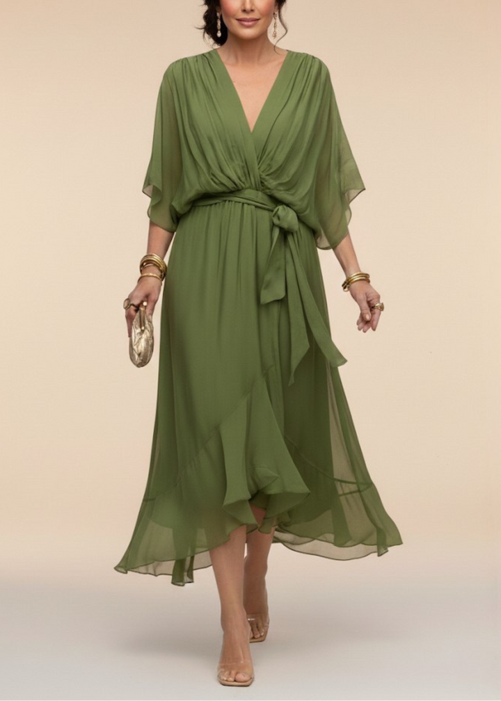 Monica | Chiffon Dress with V-Neck