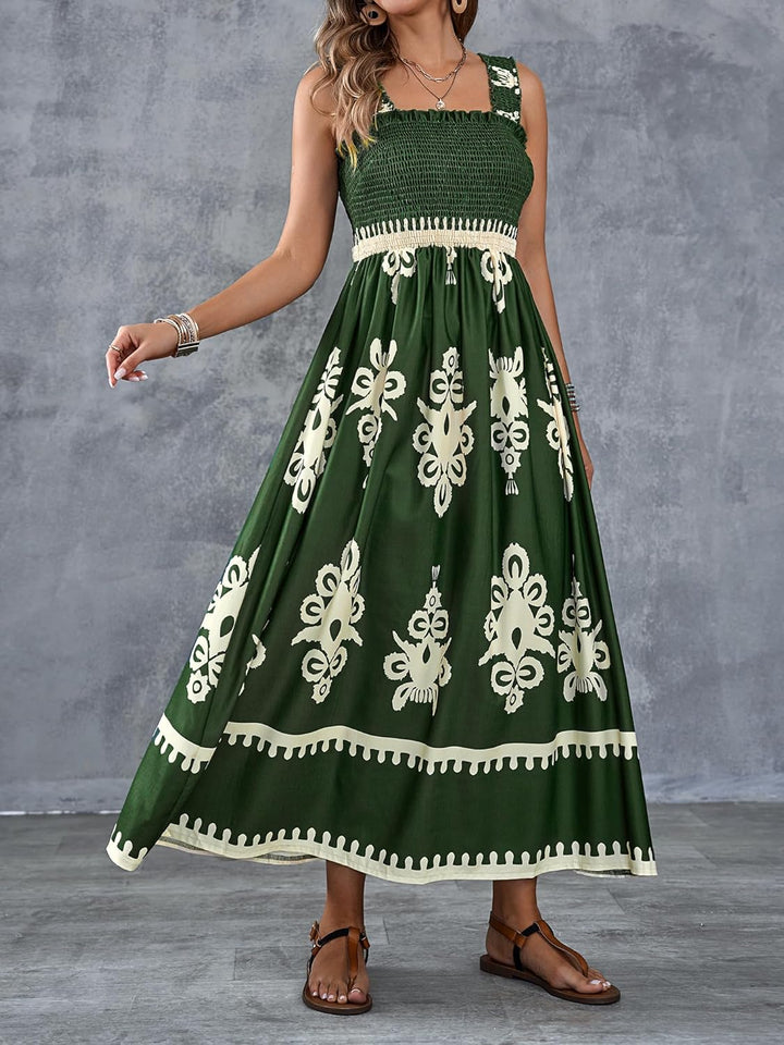 Abito A-Line Floreale con Smock Amelira