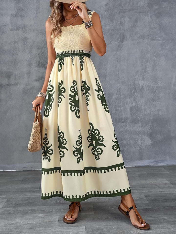 Abito A-Line Floreale con Smock Amelira