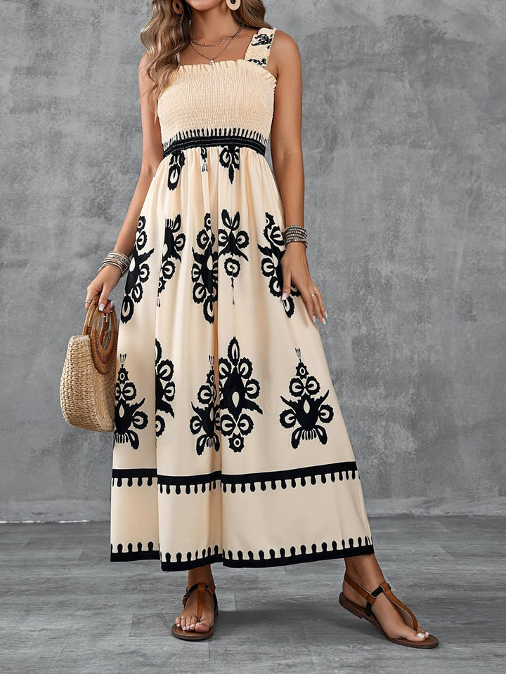 Abito A-Line Floreale con Smock Amelira