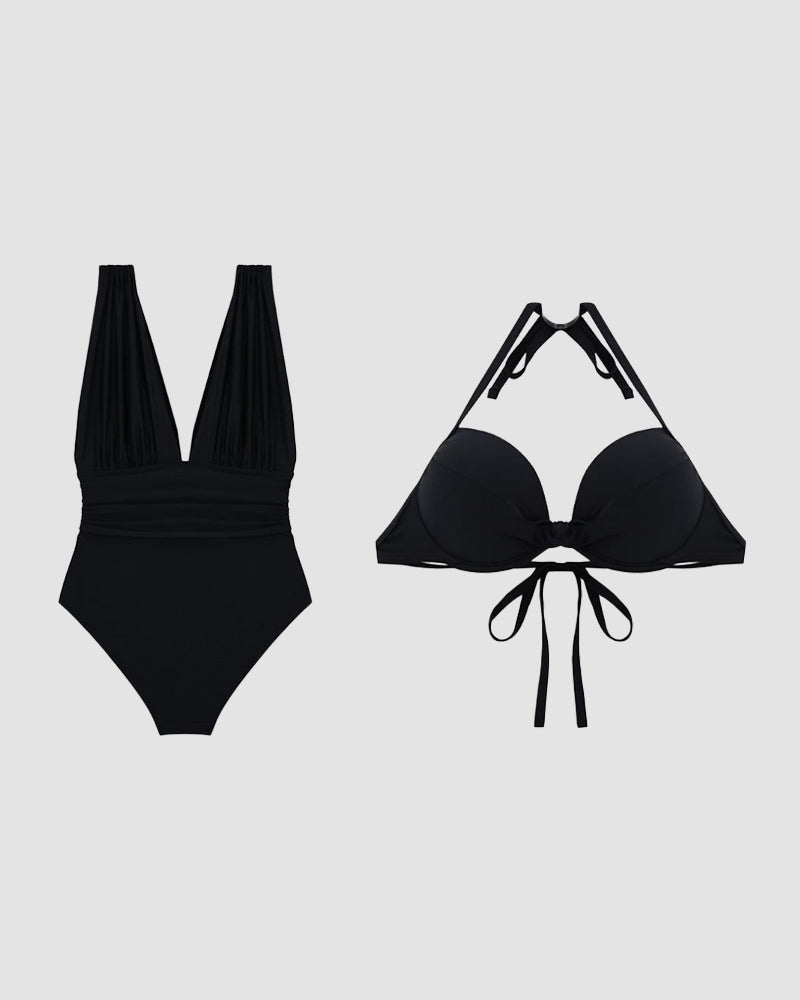 Costume da Bagno Modellante di Lusso con Scollatura Profonda a V