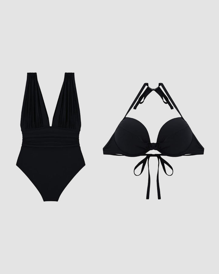 Costume da Bagno Modellante di Lusso con Scollatura Profonda a V