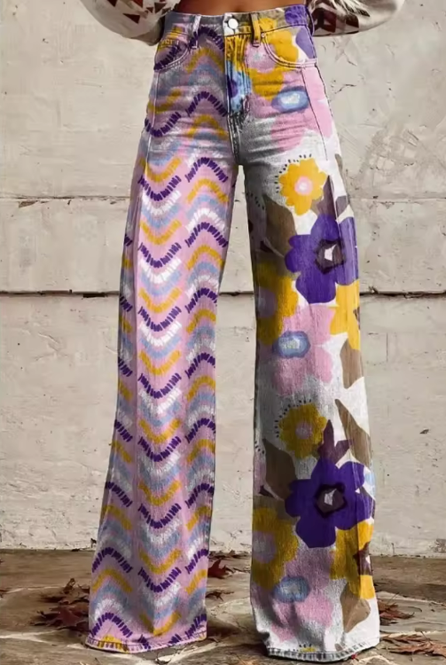 Isadora - Pantaloni Boho Fioriti