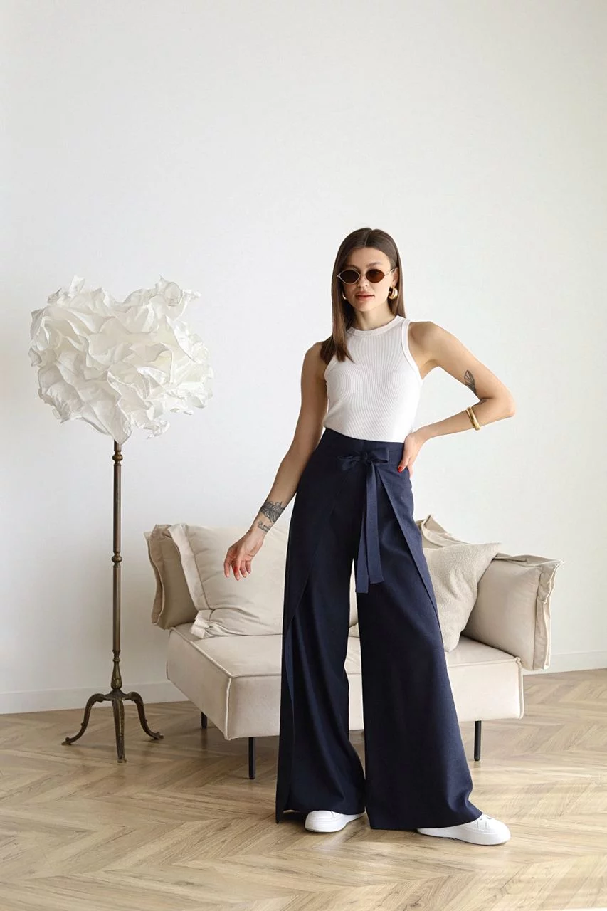ARIANE – Pantaloni Larghe in Lino per Donna