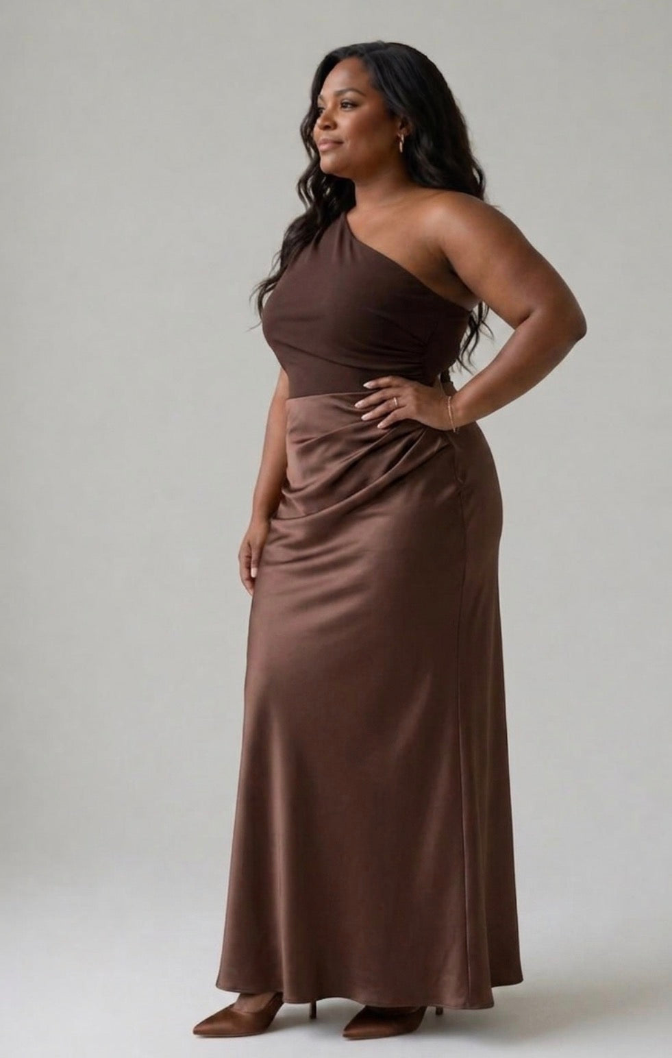 Ellis & Johnson™  | Abito Maxi con Guilt in Satin