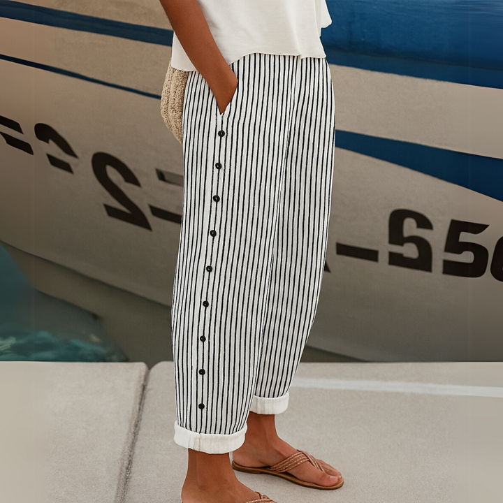 REA | Pantaloni Casual Striati Confortevoli
