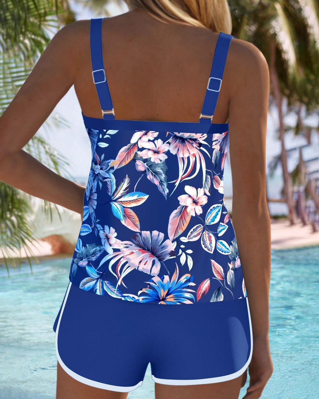 Imke | Tankini Stampato Senza Maniche con Scollatura a U