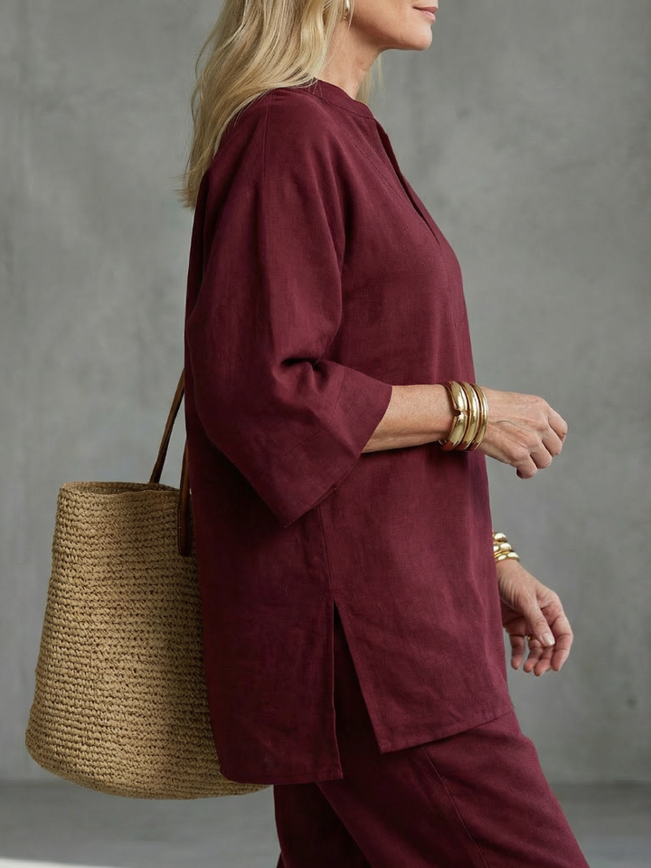 Georgiana | Set Tunica a V e Pantaloni Arricciati