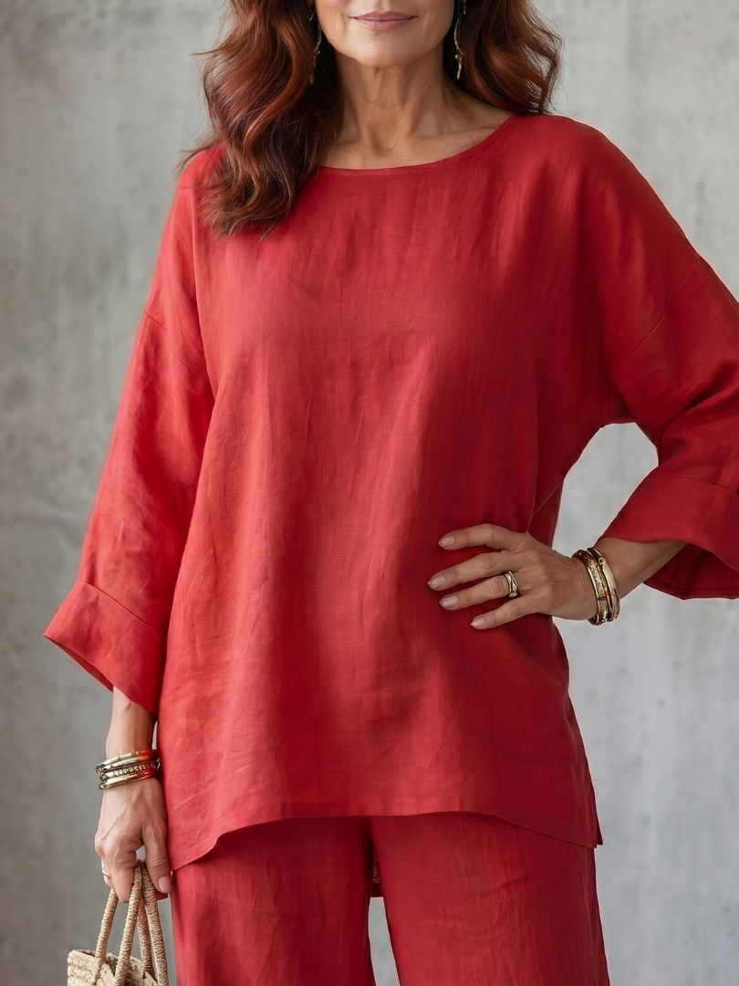 Prue | Set di Tunica Oversized e Pantaloni a Gamba Larga