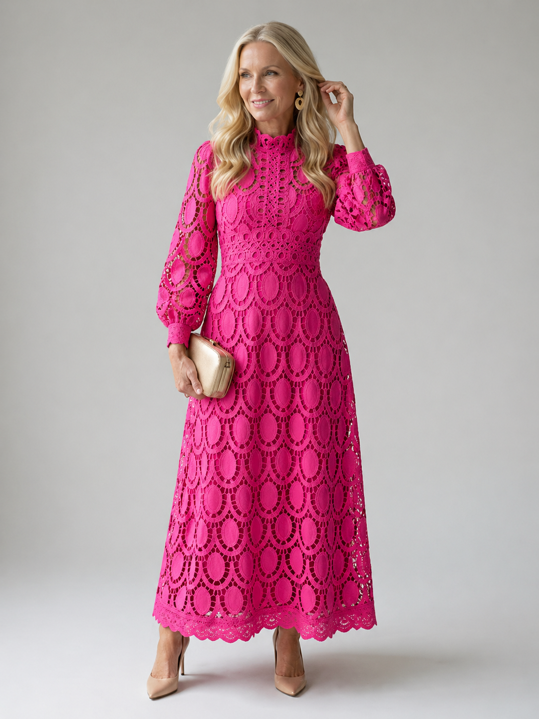 Ellis & Johnson™ | Abito Midi in Pizzo
