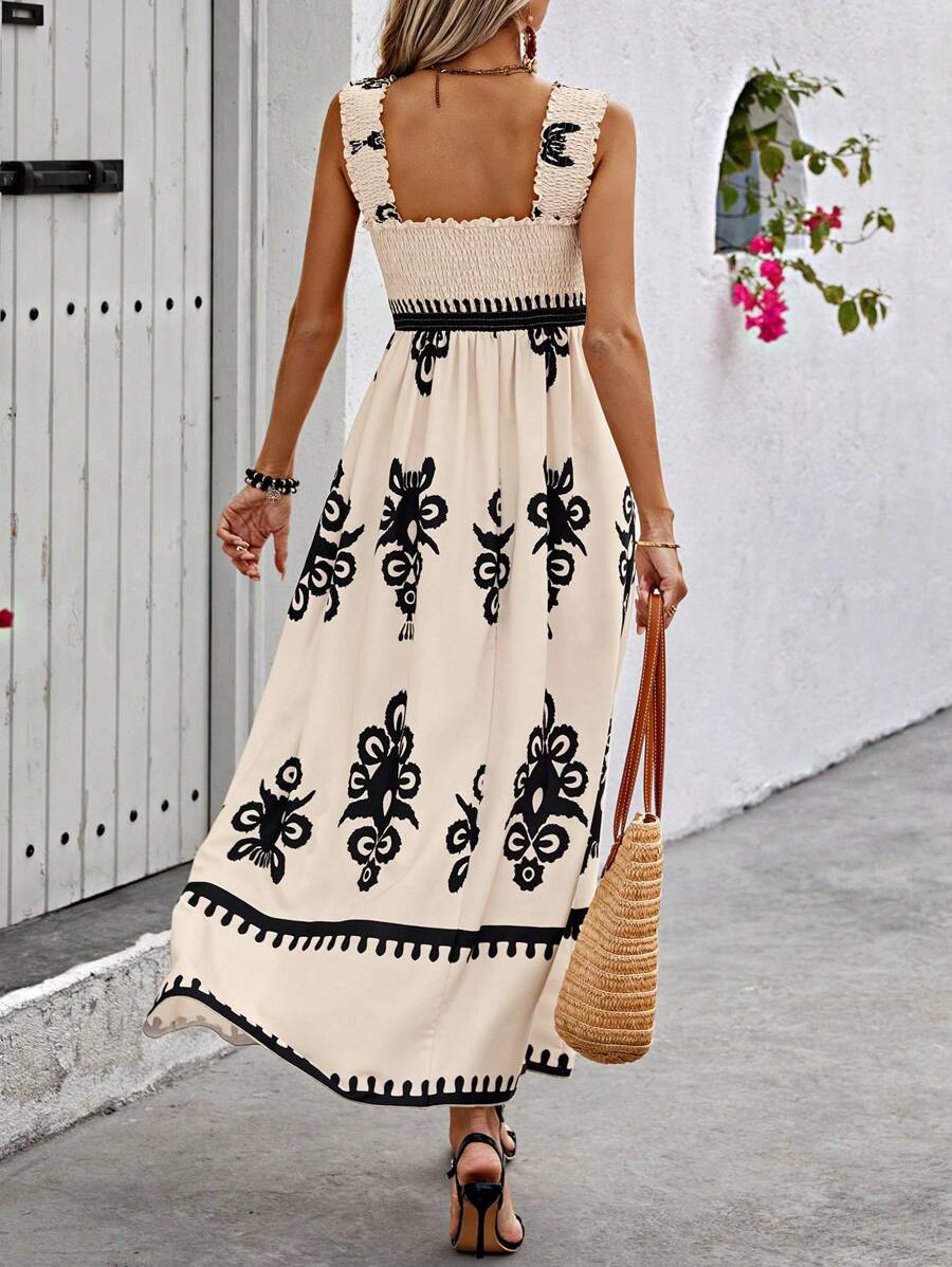 Abito A-Line Floreale con Smock Amelira