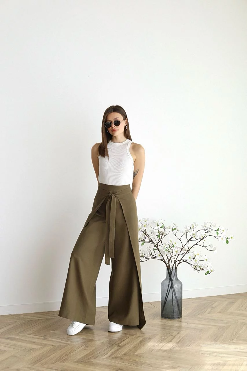 ARIANE – Pantaloni Larghe in Lino per Donna