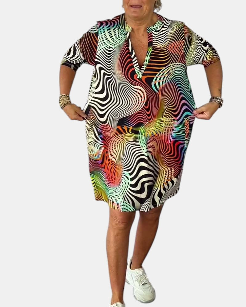 Jessica™ | Vestito Colorato con Scollatura a V