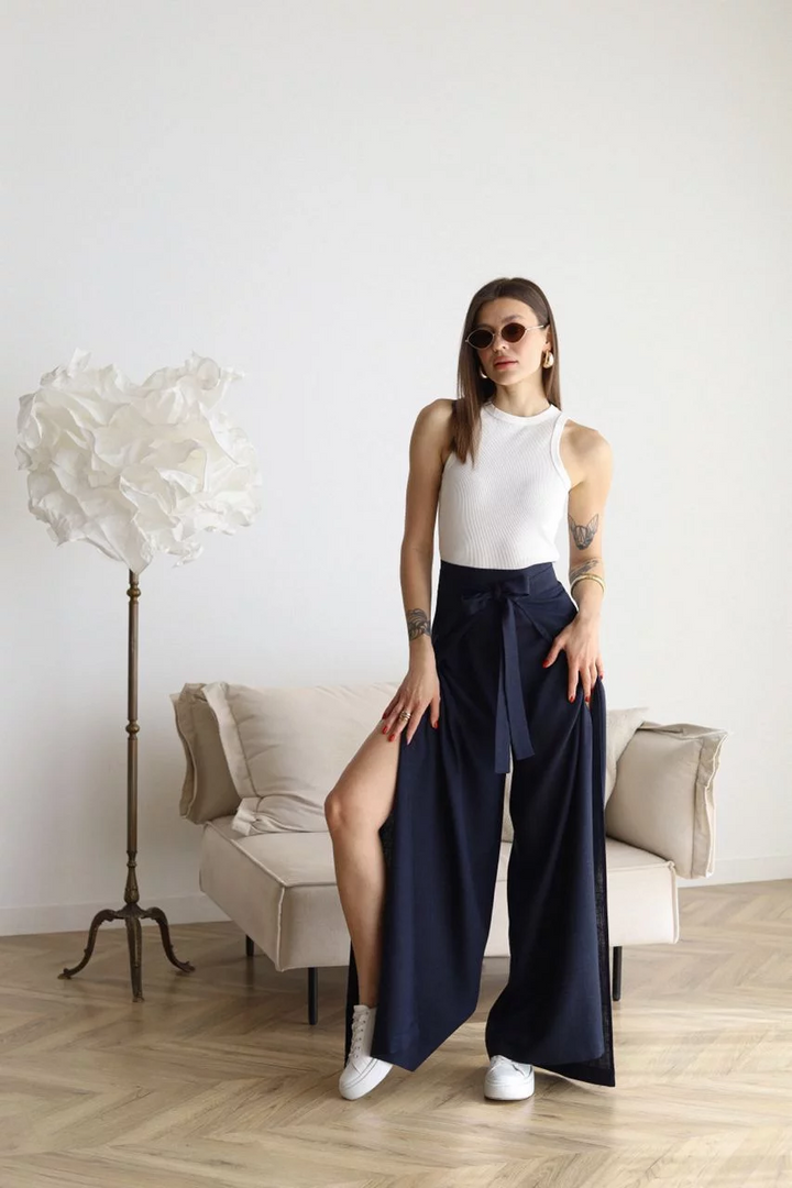 ARIANE – Pantaloni Larghe in Lino per Donna