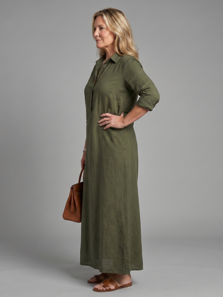 Veronica | Vestito Maxi a Maniche Lunghe con Silhouette Relaxed