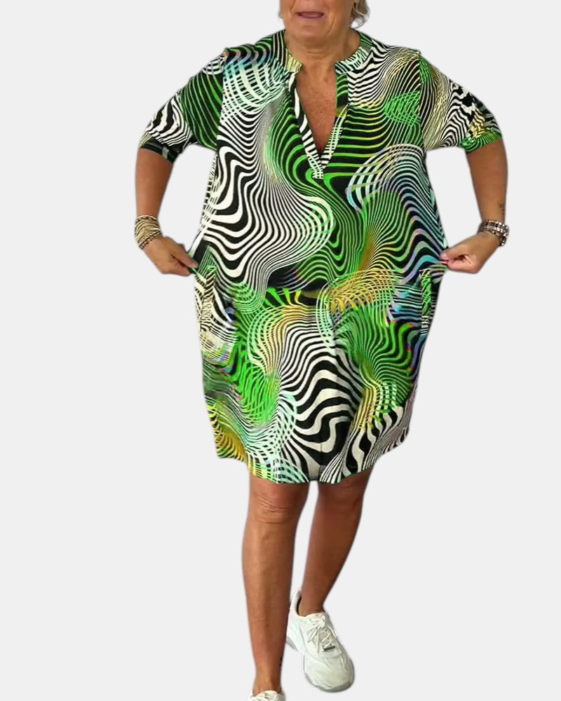 Jessica™ | Vestito Colorato con Scollatura a V