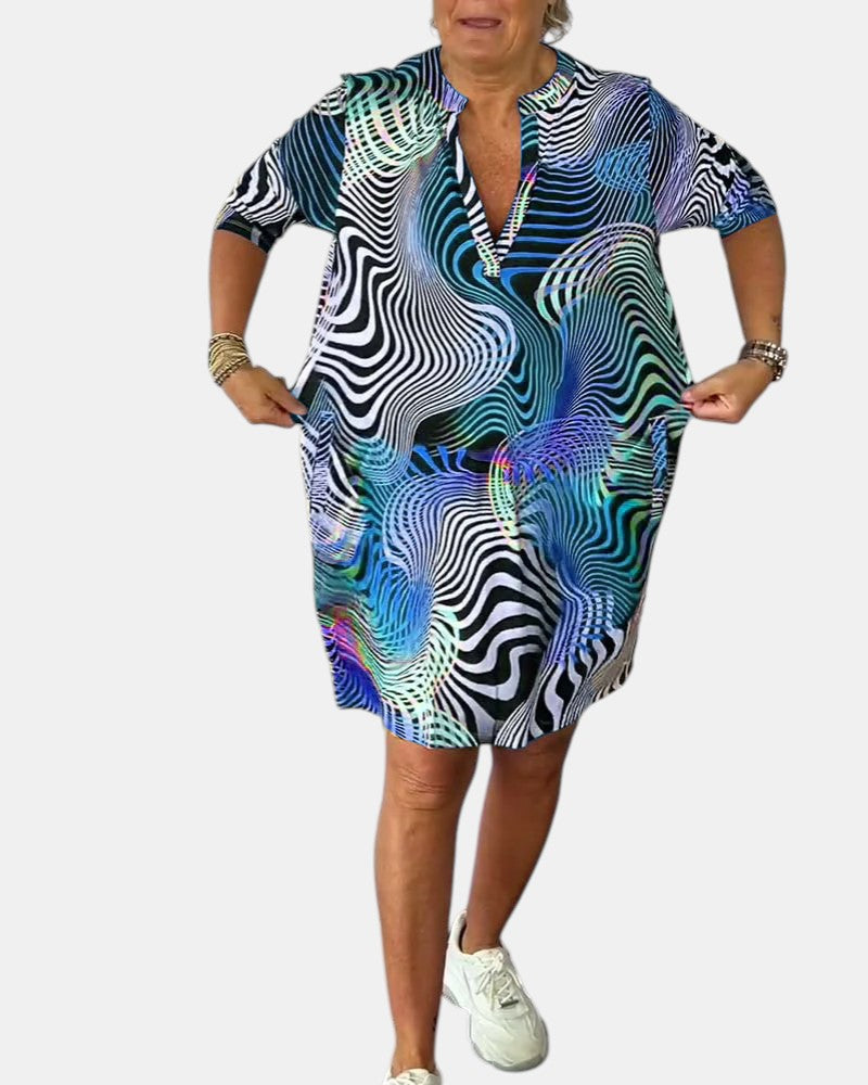 Jessica™ | Vestito Colorato con Scollatura a V