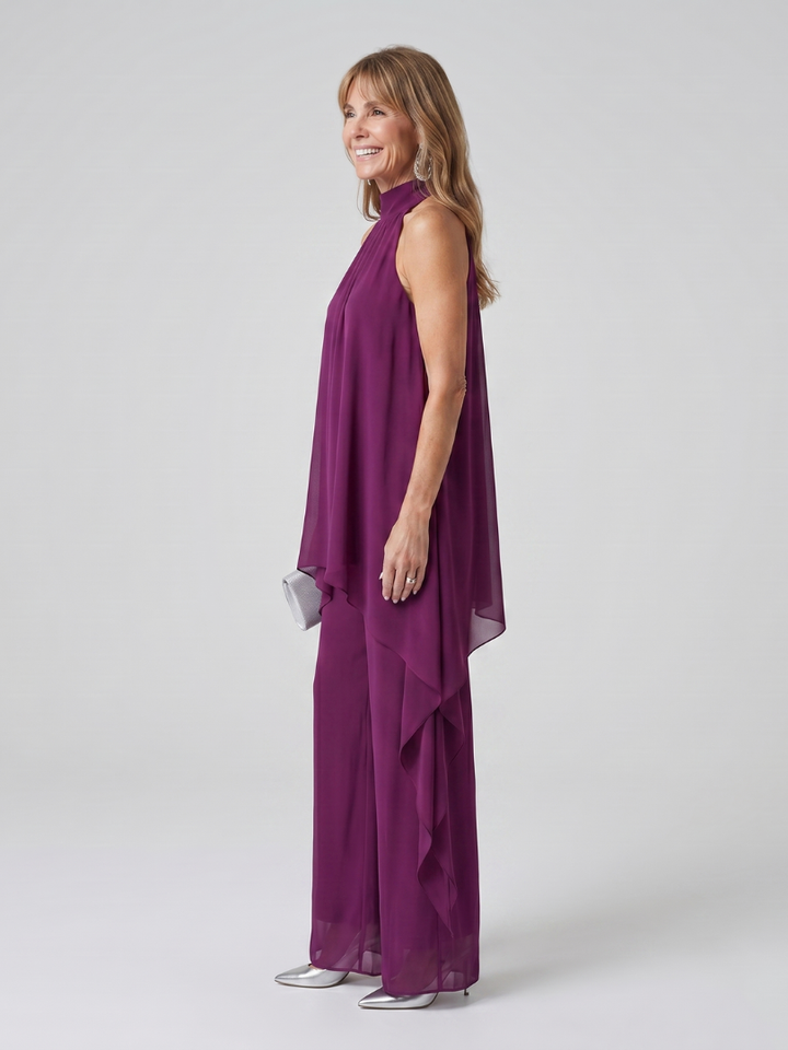 Bearim | Top Asimmetrico con Collo Halter e Pantaloni Coordinati