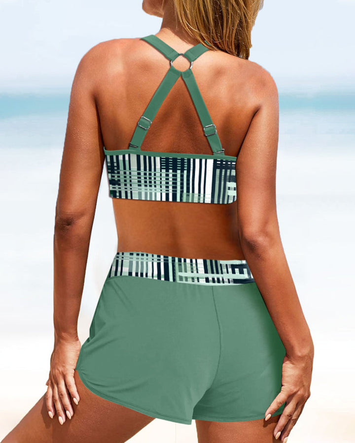Janette - Bikini a righe con vita alta