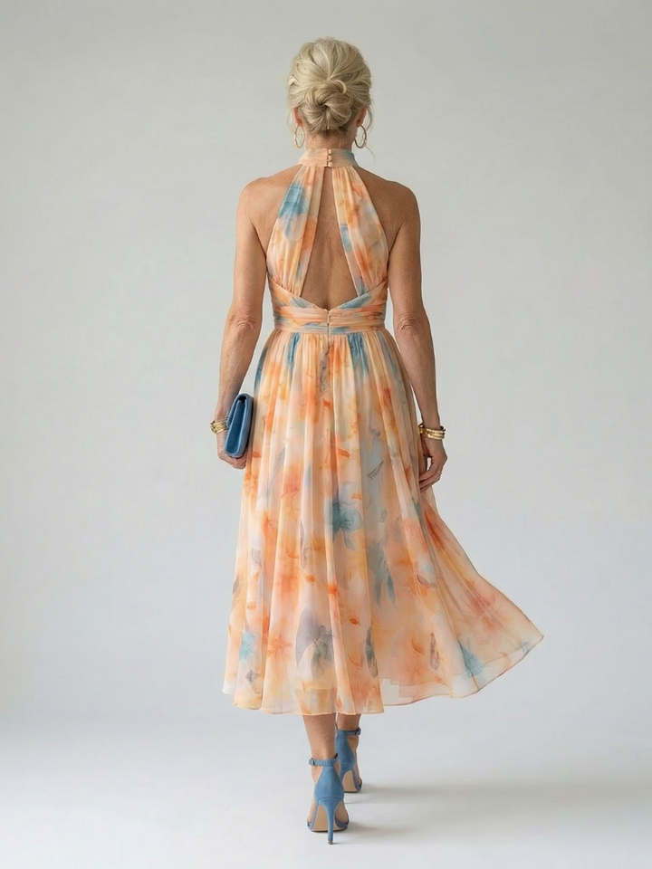 Ellis & Johnson™  | Abito Midi con Scollo Halter Morbido