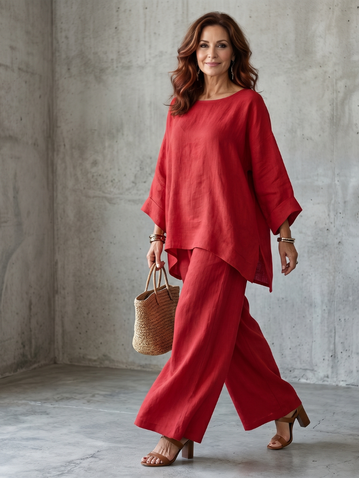 Prue | Set di Tunica Oversized e Pantaloni a Gamba Larga