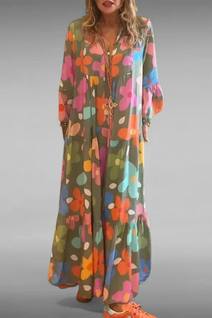 Sogno Florale | Abito Maxi Con Fit Relaxato
