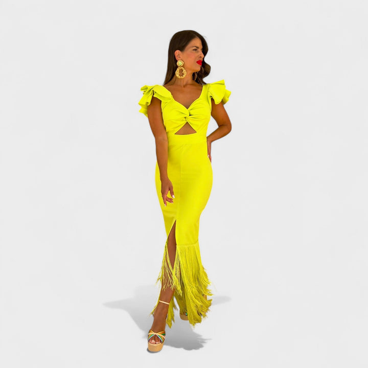 Lúcia - Abito flamenco neon