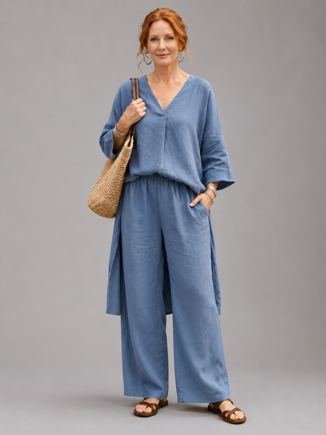Onyx | Set Top Tunica Larga e Pantaloni a Gamba Larga