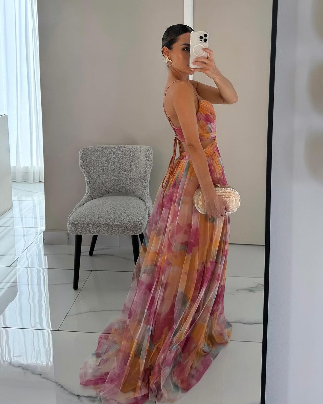 Giselle | Incantevole Maxi Abito con Motivo Floreale