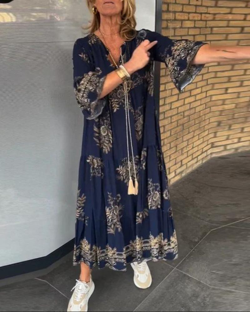 ANNE - Abito vintage a V svasato