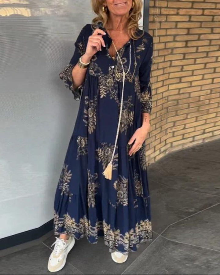 ANNE - Abito vintage a V svasato