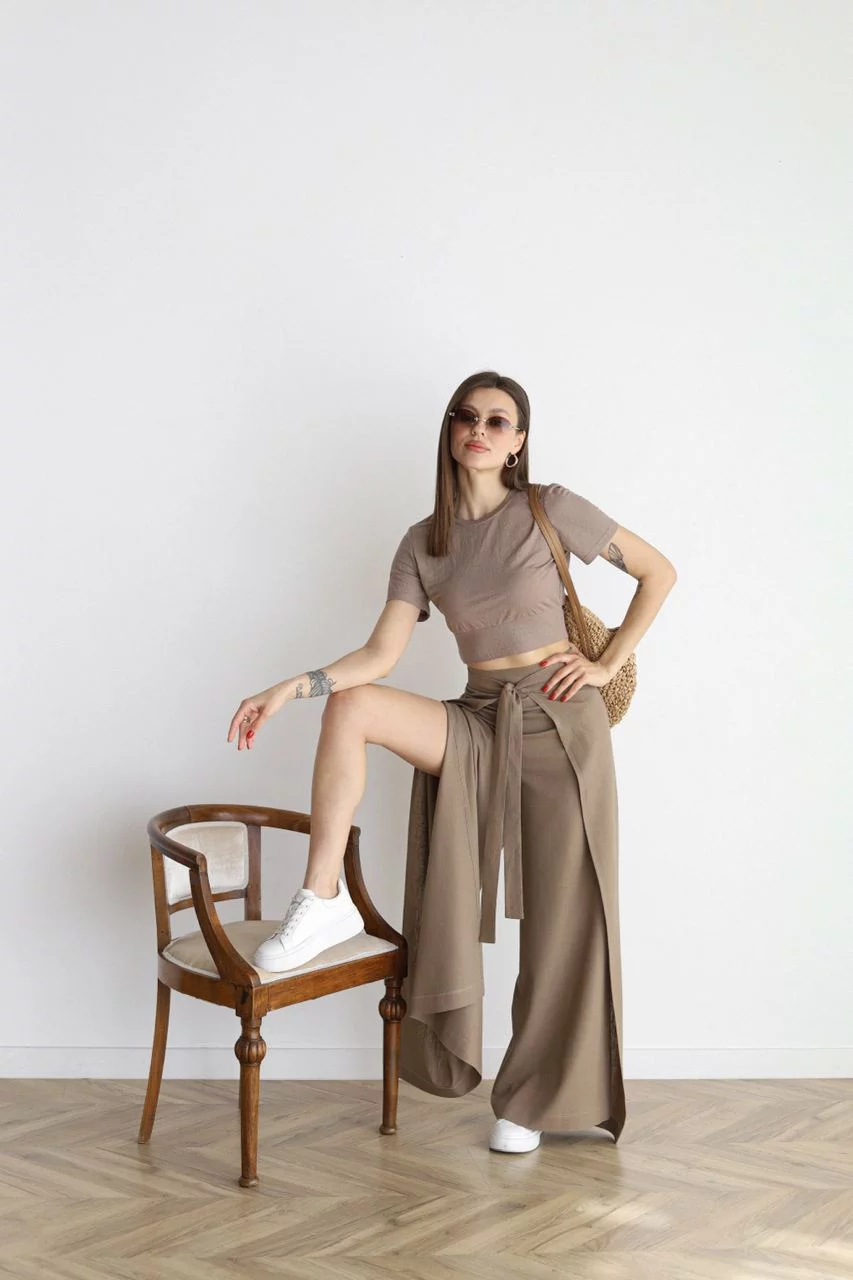 ARIANE – Pantaloni Larghe in Lino per Donna