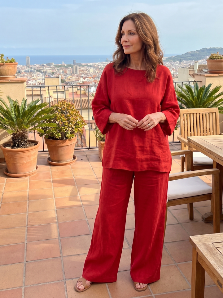Prue | Set di Tunica Oversized e Pantaloni a Gamba Larga