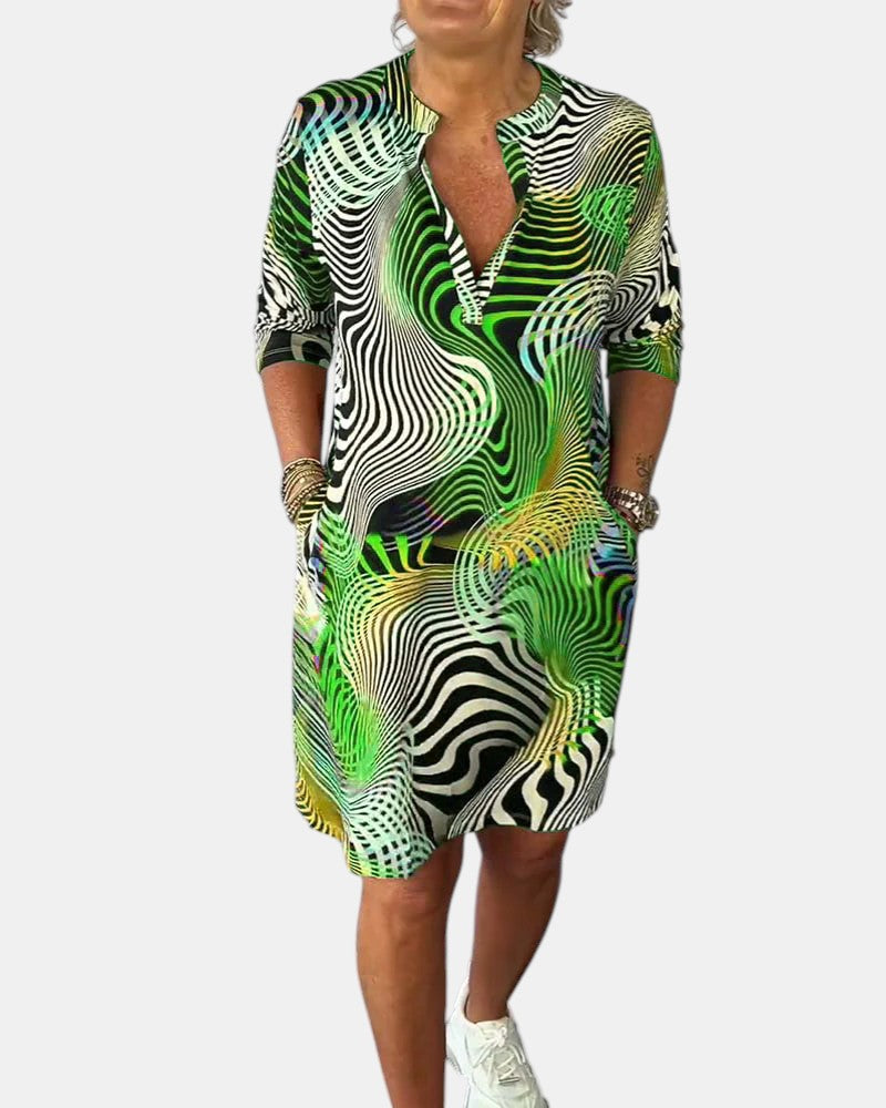 Jessica™ | Vestito Colorato con Scollatura a V