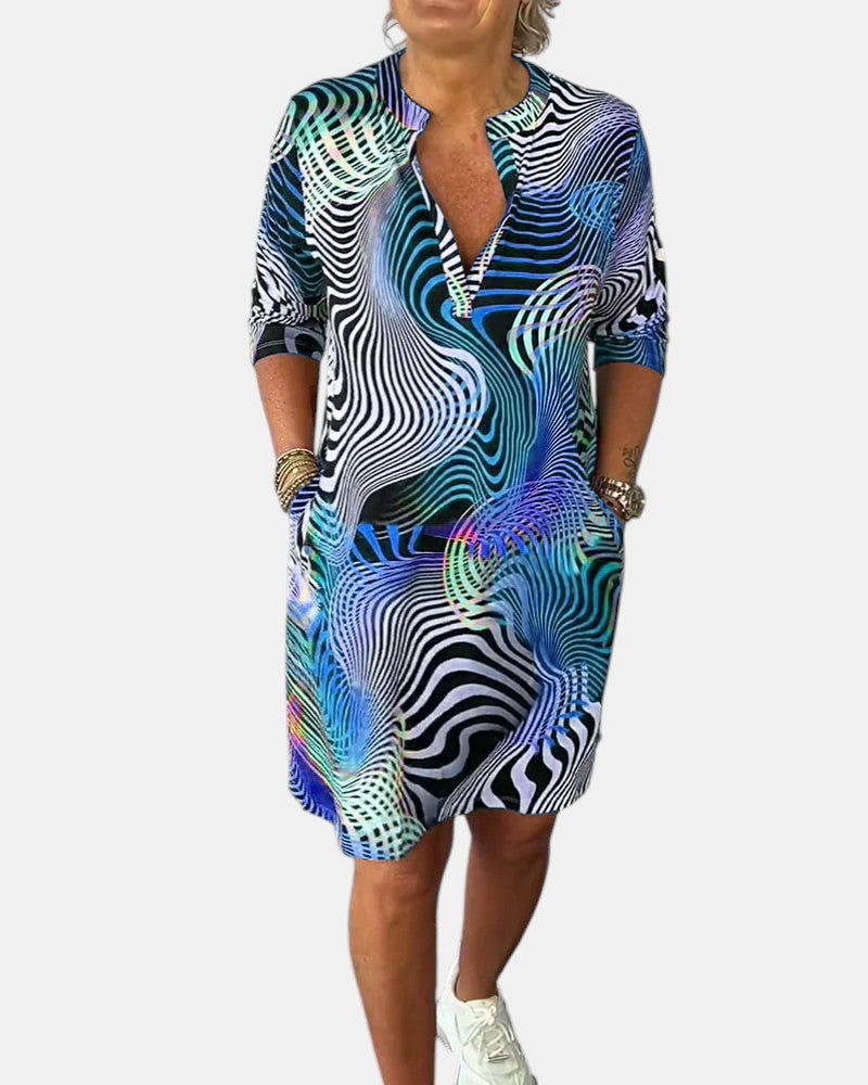 Jessica™ | Vestito Colorato con Scollatura a V